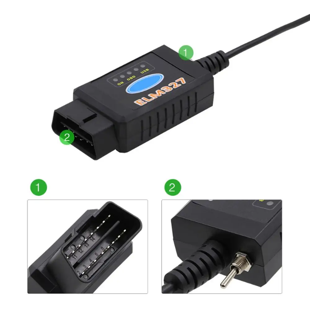 ELM327 USB OBD2 модифицированный подходит для Ford MS CAN HS Mazda диагностический сканер