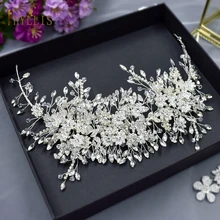 A140 Shinny Bridal Hair Accessories Rhinestone Bridal Headwear Alloy Flower Party Head Jewelry Crystal Baroque Wedding Headband