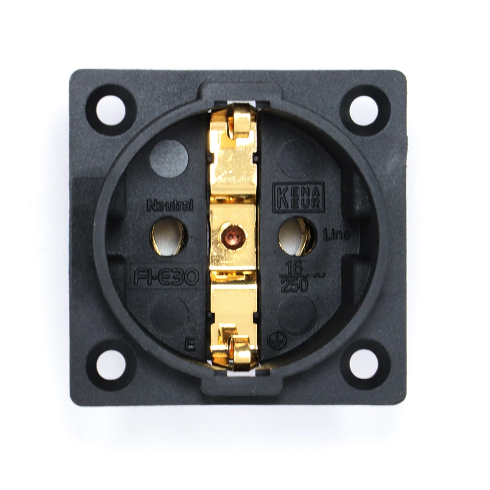 

HI-END FI-E30 Pure copper AC Power Connector socket,Schuko Installation Socket,Gold plated Schuko socket