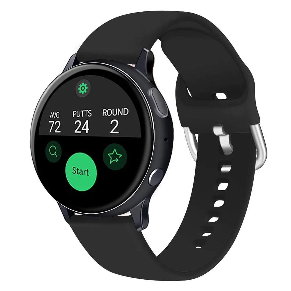 20 мм мягкий силиконовый ремешок для часов samsung Galaxy Watch 42 мм Active2 40 мм 44 мм спортивный ремешок для gear S2 Active 2 Huami Amazfit