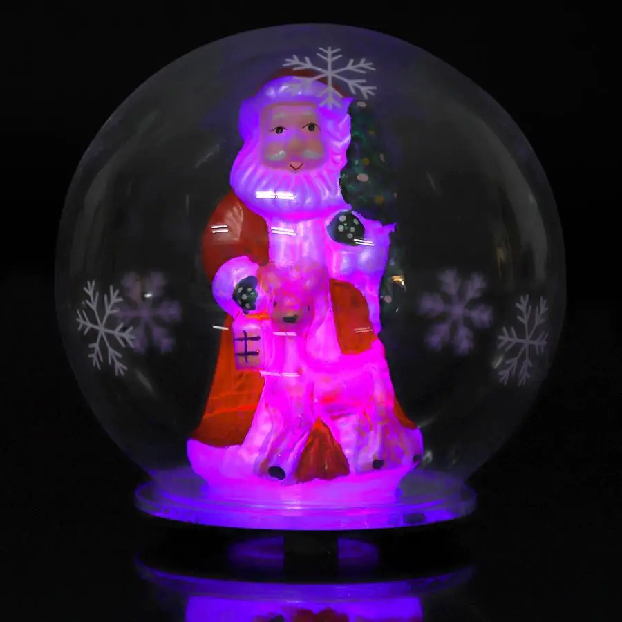 Рождественский орнамент Санта Клаус стеклянный шар светодиодный светильник домашний офисный Декор рождественские подарки для детей рождественская ель