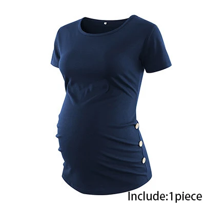 pic Комплект из 3 предметов; Одежда для беременных; Ropa Embarazada; футболка; топы; Футболка для беременных; повседневная одежда с оборками сбоку - Цвет: pic
