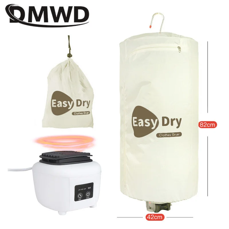 Foldable Timed Dryer Portable Clothes Drying Machine Cyclic heating Stainless steel Hangers Fleam Retardant Overheat protection 3
