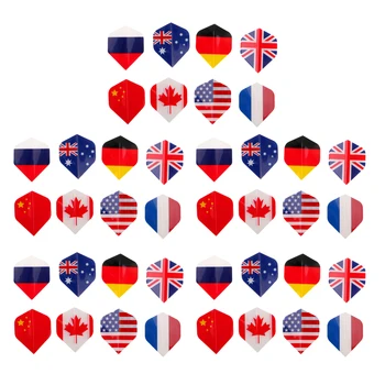 

20pcs Standard Dart Flights for Steel Tip Darts & Soft Tip Darts National Flag Pattern Design Darts Accessories
