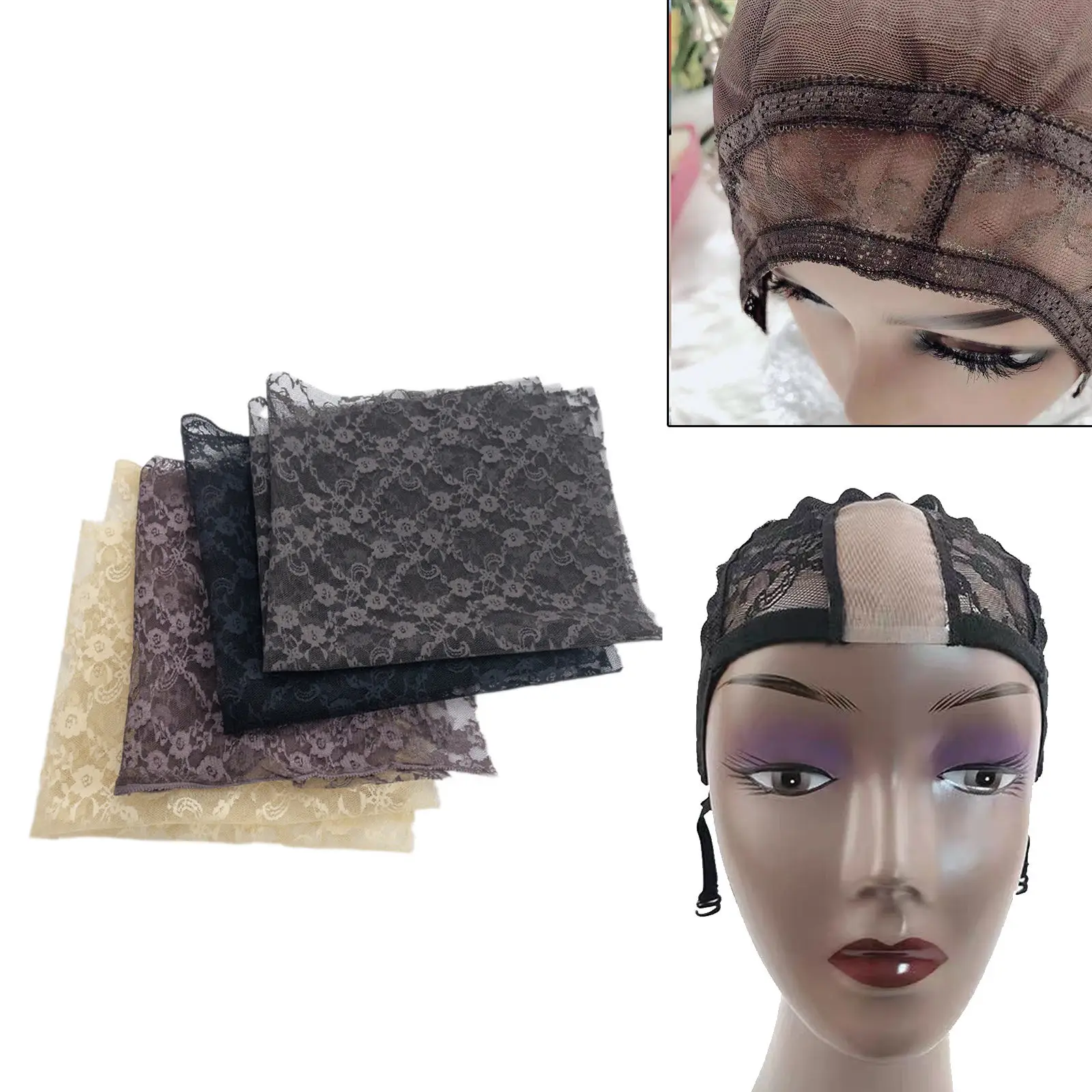 1 Yard Lace Net Foundation Transparent Wig Caps for Wigs Making Frontals Closures Repair 36inchx61inch Wig Accessories