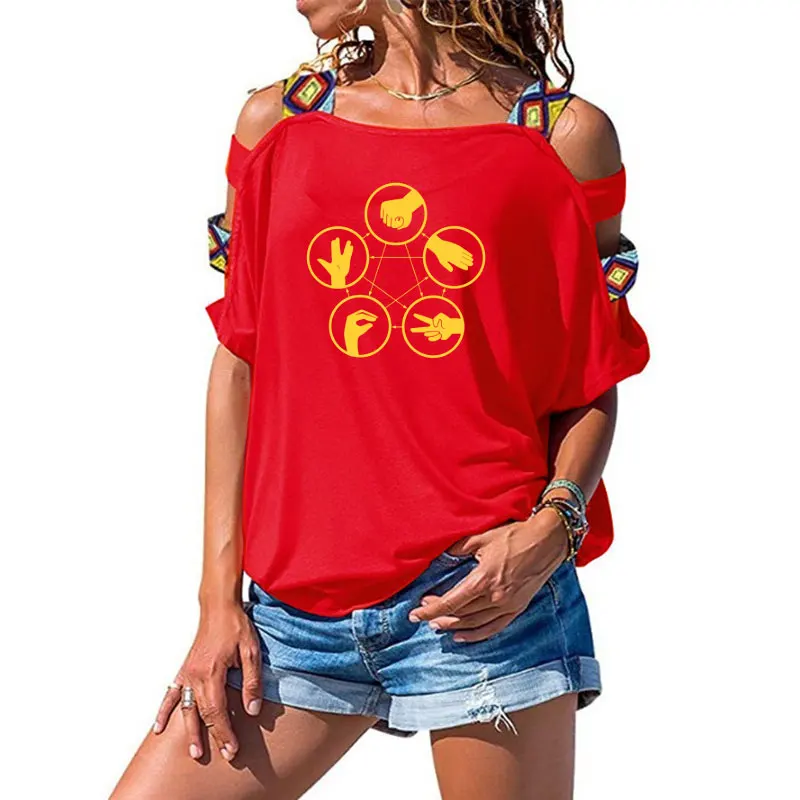 The Big Bang Theory Women T Shirt Sheldon Mora finger-guessing game Tops Short Sleeve Cotton Female T-shirt - Цвет: 11