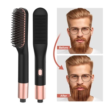 

NEW Hair Straightener Brush Beard Straightener Flat Iron Hair Straightening Comb Beard Comb Hair brush Quick Hair Styler Men