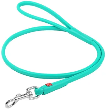 

COLLAR Leash leather round dog menthol 6mm 183 cm Collar WauDog Glamour