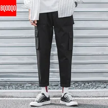 Повседневные уличные брюки-карго черного цвета в стиле хип-хоп, для фитнеса, в стиле милитари, японские прямые брюки, мужские армейские зеленые модные штаны для бега, Осенние