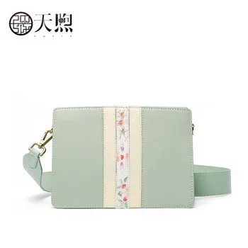 

Pmsix 2020 New women Leather bag quality Cowhide embroidery bag fashion Luxury leather shoulder Crossbody bag