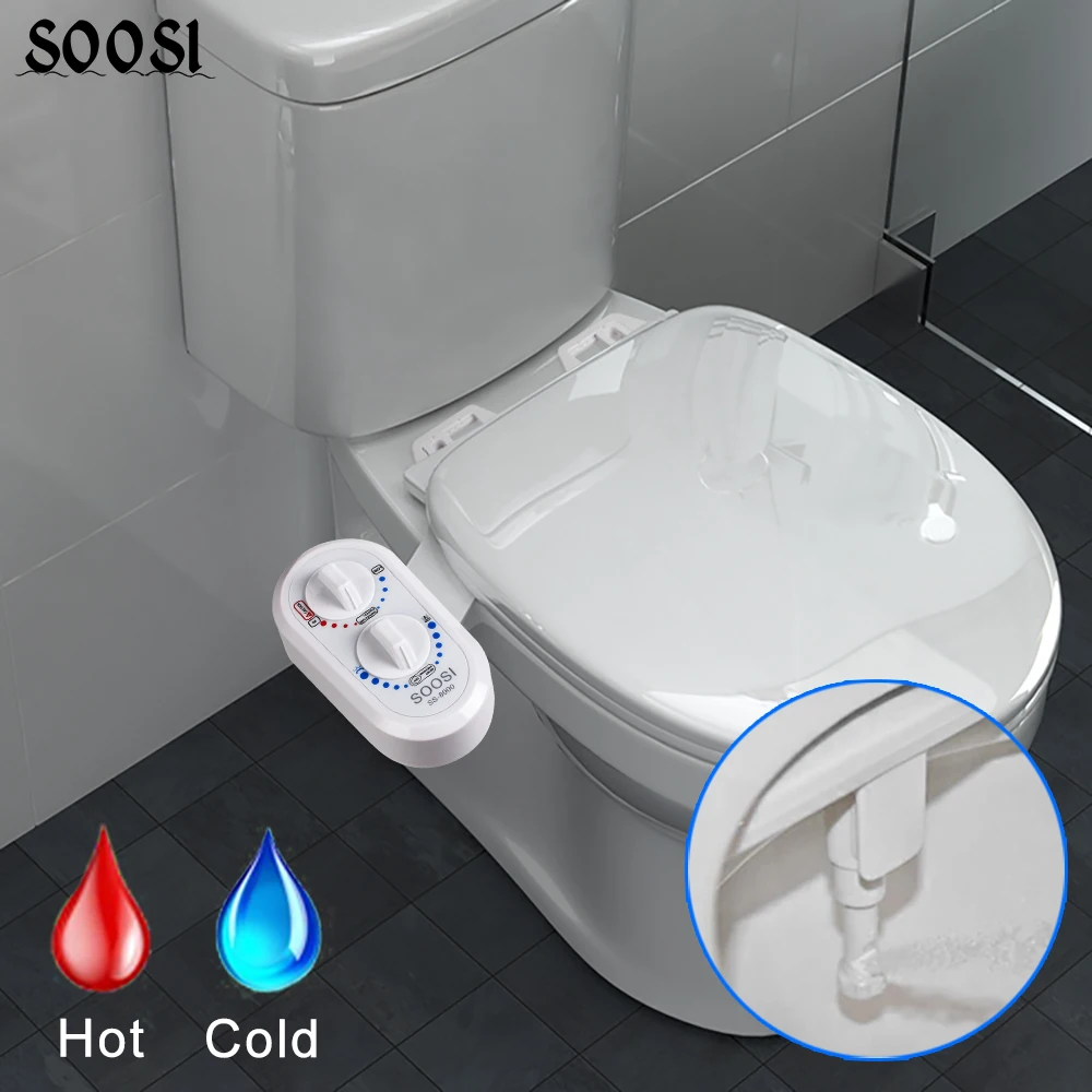 SOOSI 8000, неэлектрическое механическое сиденье для унитаза, биде с двойной насадкой, распылитель биде, пресная вода для личной гигиены - Цвет: 8000