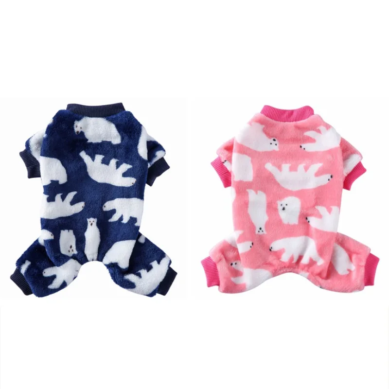 

Soft Bear Printed Dog Clothes Dog Jumpsuits Comfortable Lovely Pajama For Puppy Dog French Bulldog Chihuahua Cold Weather