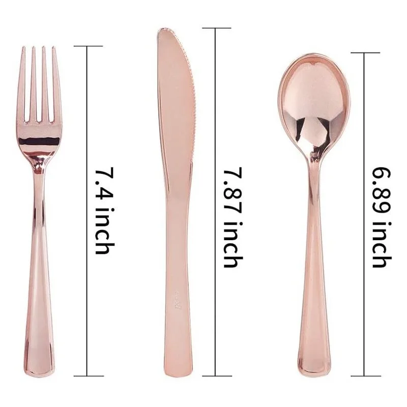 Rose Gold Plastic Silverware (2)