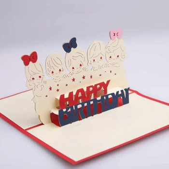 

Three-dimensional Handmade Greeting Card Greeting Card Flower Happy Birthday Postcard With Envelope