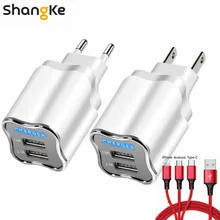 Двойной USB зарядное устройство для телефона зарядное устройство ЕС США штекер светодиодный светильник 5 в 2.1A быстрое зарядное устройство адаптер для iPhone samsung Xiaomi зарядное устройство для мобильного телефона