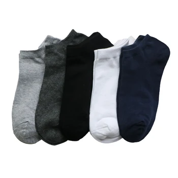 

3/5Pairs 2019 Men's Cotton Socks No Show Non Slip Invisible Boat Socks for Man Silicone Anti-skid Solid Color Summer Short Socks