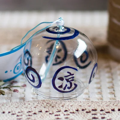 Chinese characters Японский стеклянный колокольчик ветра Япония Эдо fengling Светлячок ветер колокольчики ручной работы творческие подарки - Цвет: Chinese characters