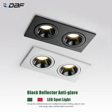DBF-Foco de techo LED empotrable regulable, doble cabezal, 14W, 24W, 2020 K/3000K/4000K, para pasillo de casa, novedad de 6000