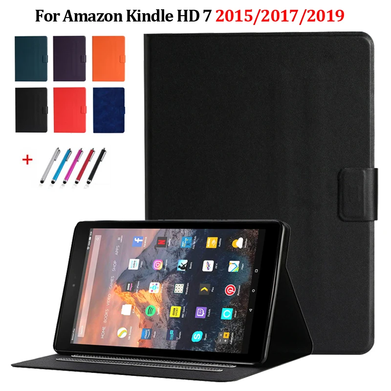 Тонкий чехол для Amazon Kindle Fire HD 7 2019 2017 2015 кожаный чехол-Кошелек защитный всех новых 9