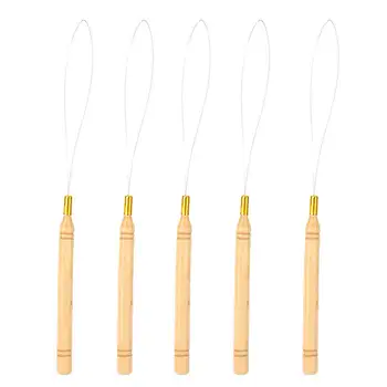 

5pcs Hair Extension Tool Hair Styling Accessory Hook Needle Micro Ring Pulling Hoop Loop Feather Threader