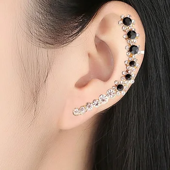 

1pc Punk Rock Rhinestone Crystal Ear Cuff Wrap Chic Snowflake Stud Earring Piercing Cartilage Statement Ear Clips Jewelry