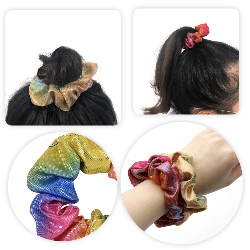 Новая(16 шт./компл.) Радуга Scrunchies головной канат резинки для волос прическа повязки для детей девочек Для женщин аксессуары для волос, 1Yc9014