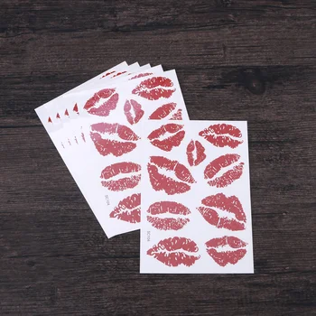 

6pcs Stickers Waterproof Sexy Lips Ornaments Stickers Decorative Stickers for Leg