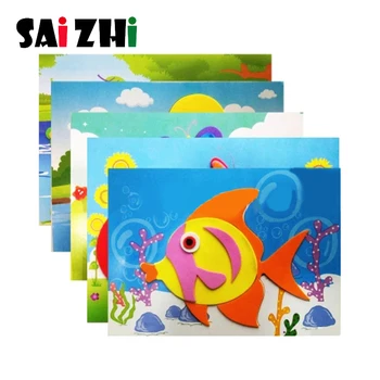 

Saizhi Diy Early Learning Education Toys for Children DIY Cartoon Animal 3D EVA Foam Sticker Puzzle Series Toys