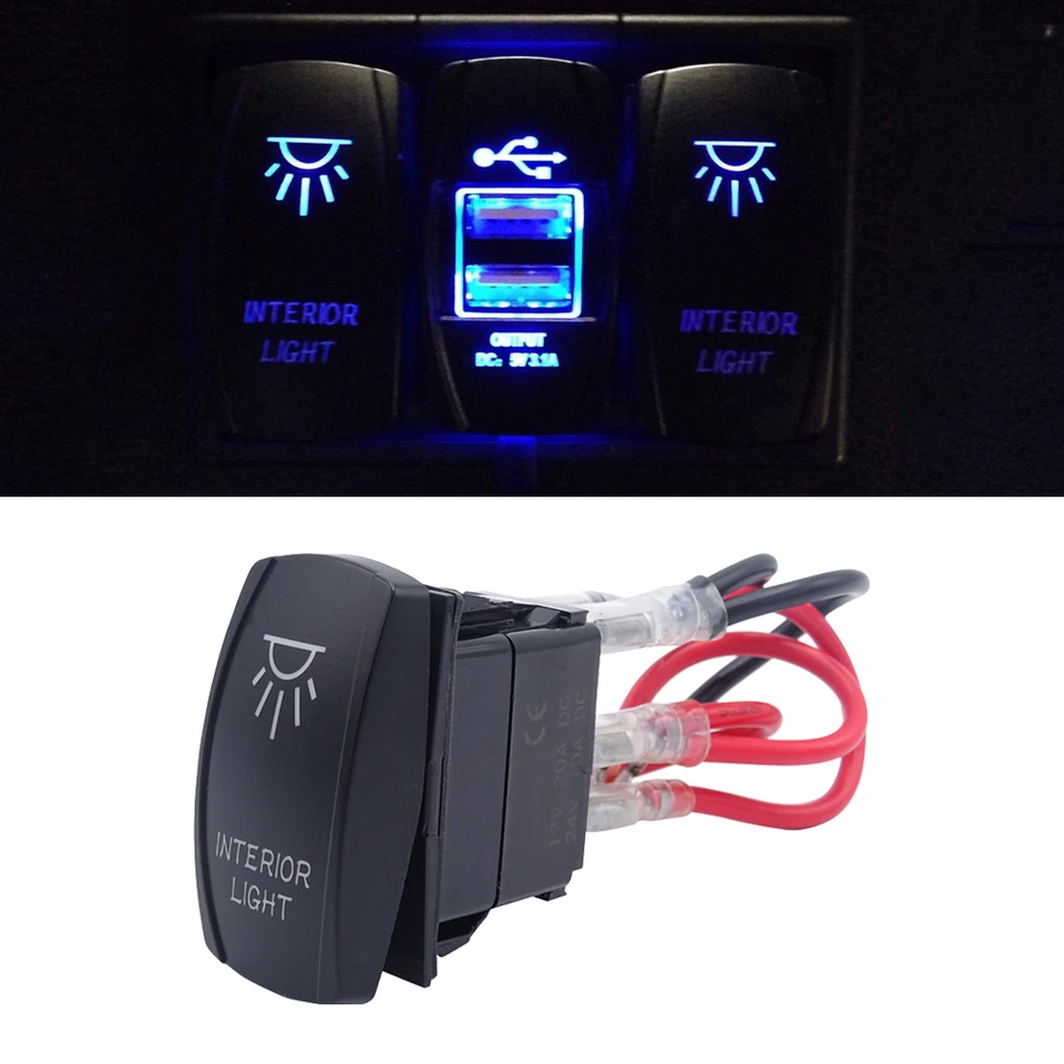 Us 9 99 Laser Backlit Rocker Switch Kit 20a 12v Interior Light On Off For Most 4x4 Off Road Suv Atv Utv Polaris Ranger Rzr Can Am Atv Parts Amp