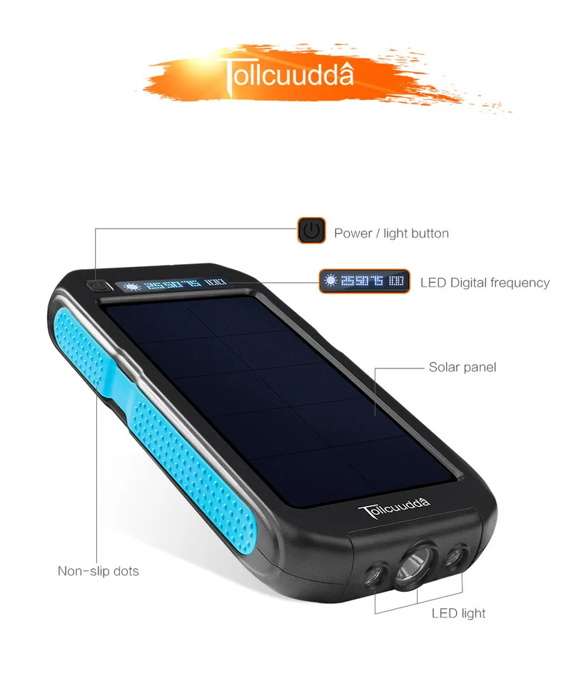 Внешний Солнечный внешний аккумулятор 30000 мАч, водонепроницаемый резервный аккумулятор для сотового телефона, внешний аккумулятор, Внешнее зарядное устройство для Xiaomi