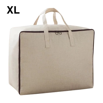 

Quilt Storage Bag Portable Dual Zipper Moisture Proof Clothes Blanket Dustproof Large Capacity Containter Closet With Handles