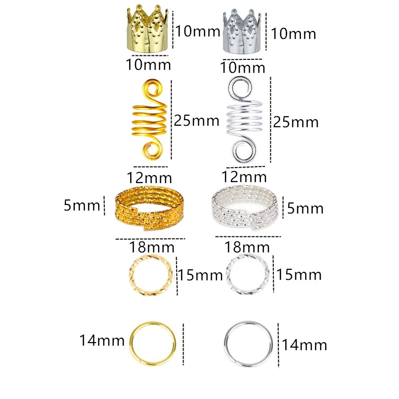 100 шт золотистый, серебристый, металлический волос кольца африканские клипсы для волос трубки косы ювелирные аксессуары дредлок украшения Dread бусины