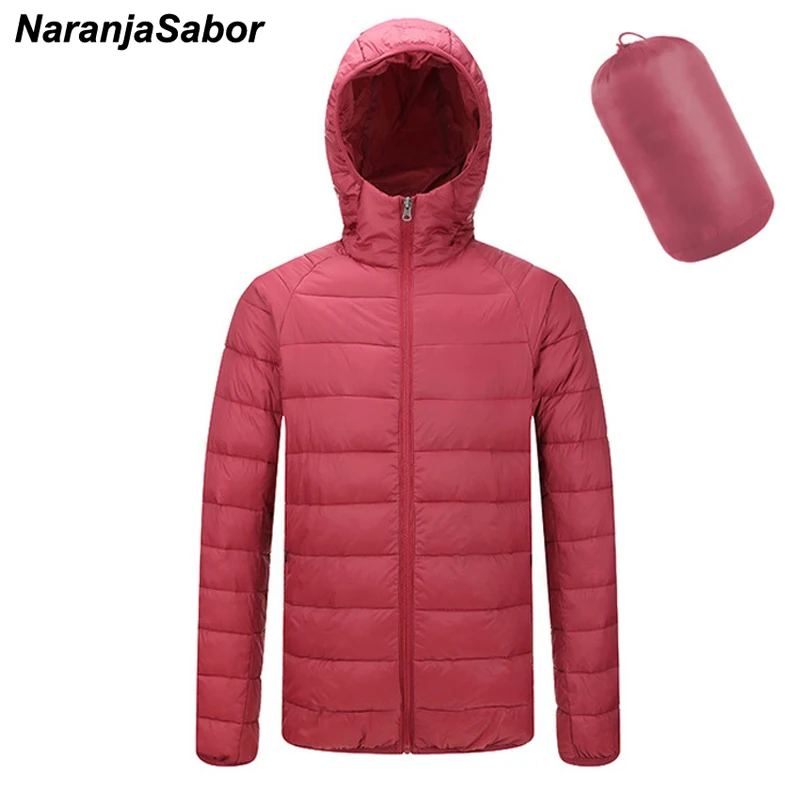 NaranjaSabor Новое мужское зимнее пальто легкие хлопковые куртки однотонные модные теплые повседневные пальто с капюшоном мужская брендовая одежда N564