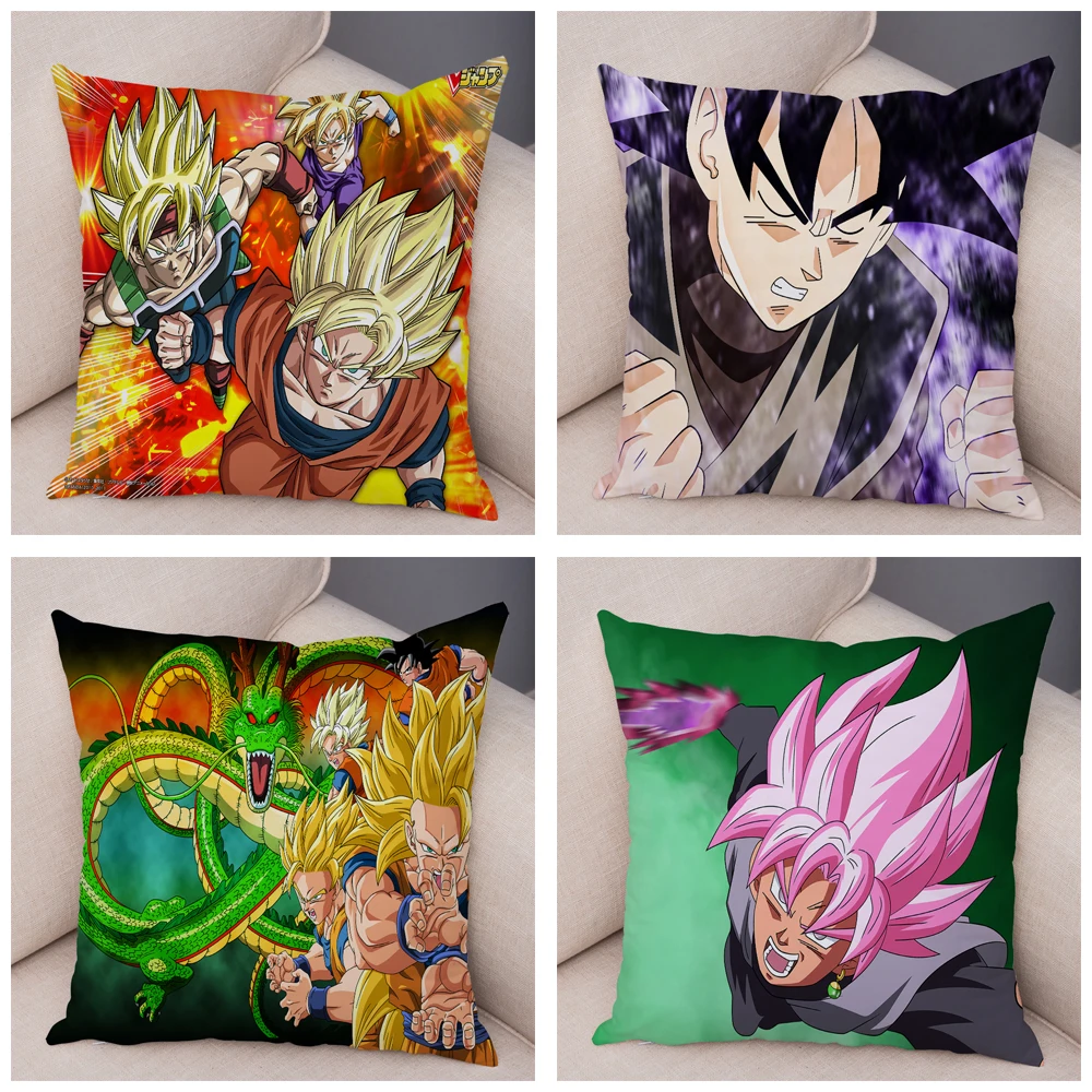 Япония Аниме Dragon Ball наволочка для дивана мультяшное украшение для дома Сон Гоку наволочка супер мягкая короткая плюшевая наволочка 45x45 см