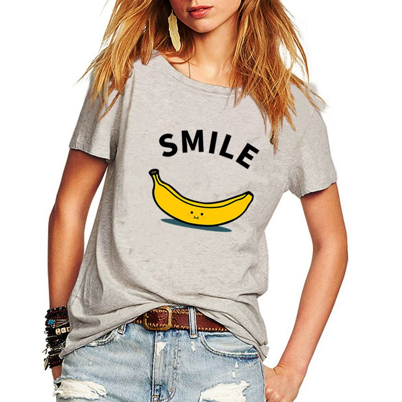 

Summer Women t Shirt Plus Size Short Sleeve Cute Smile Banana Cartoon Print Casual Woman Tshirt Ladies Tops Tees HH1340