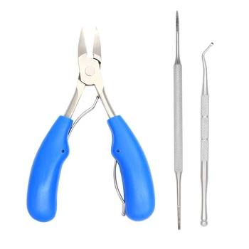 

3pcs Pedicure Long Handle Portable Stainless Steel Home Catcher File Toenail Clipper Set Foot Care Manual Ingrown Thick Nail