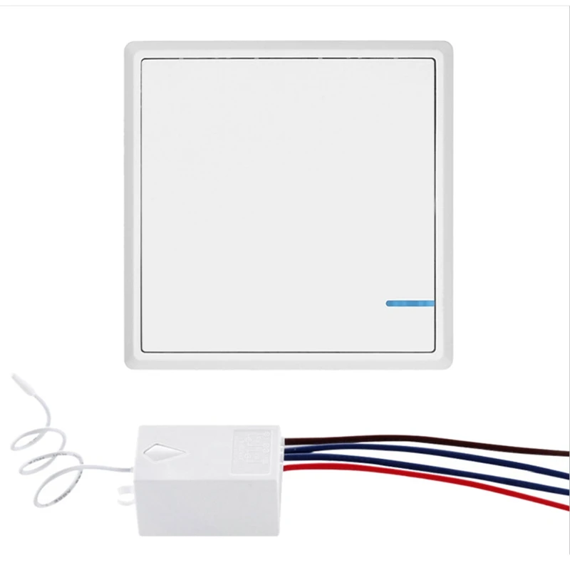 

Button Hand Push Wall Mounted White Light Switch Smart On-Off Easy Install Single Way Remote Control Wireless Home Universal