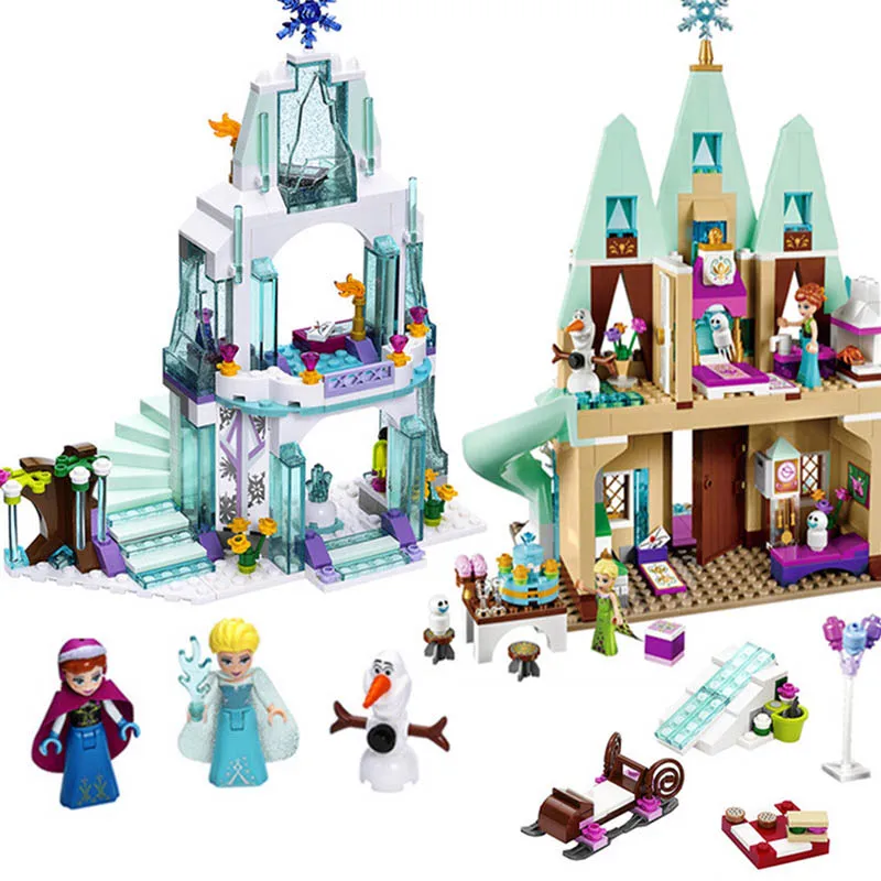 

316pcs Dream Princess Castle Elsa Ice Castle Princess Anna Set Model Building Blocks Gifts Toys Compatible Legoinglys Friends