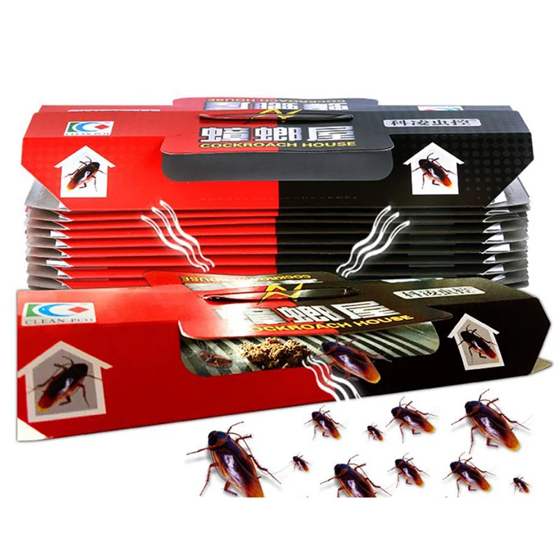Trampa para cucarachas y casa de cucarachas, cebo fuerte y pegajoso para matar insectos, repelente de plagas, respetuoso con el medio ambiente, 5 uds.