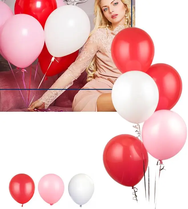 Red Pink White 20 шт./лот мяты зеленые шары или белый латексный шар 10 дюймов Тиффани синие вечерние принадлежности свадебное событие Вечеринка День Рождения Декор - Цвет: Red Pink White
