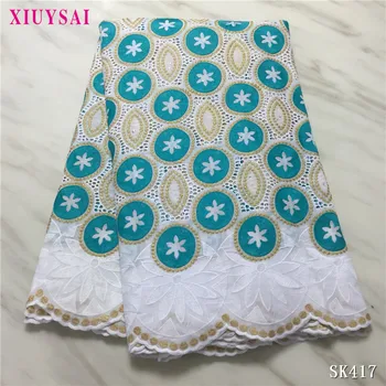

XIUYSAI Swiss lace fabric 2020 latest lace embroidery African 100% cotton fabrics Swiss voile lace popular Dubai style SK417
