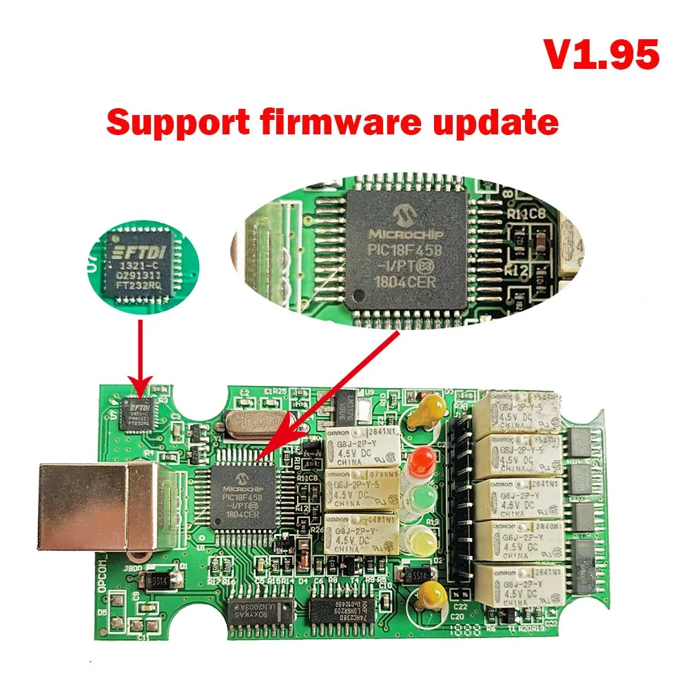 V1.99 V1.95 OP-COM с PIC18F458 OBD2 Авто диагностический инструмент OBD2 сканер OP-COM/OPCOM для OPEL VAUXHALL поддержка флэш-прошивки - Цвет: V1.95