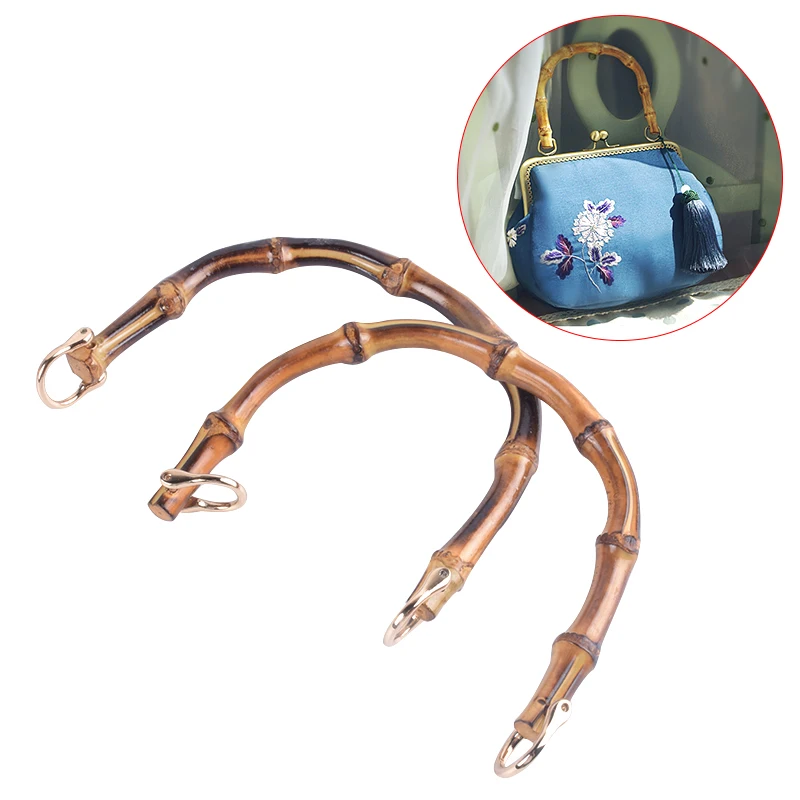 

1Pcs U shape Bamboo Handle For DIY Bags, Purse Handle With Natural Bamboo Material