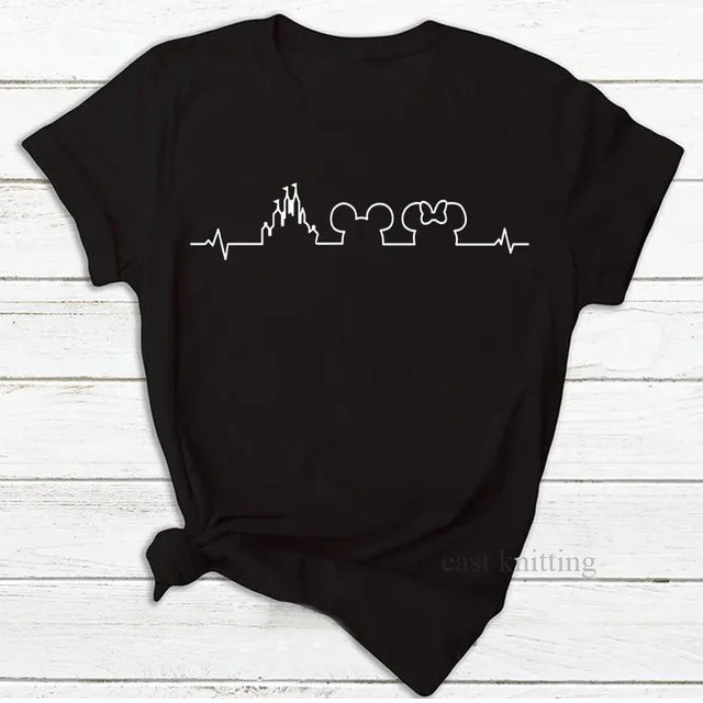 Heartbeat Lifeline, собачья Лапка, кошачья лапка, женская футболка, Halajuku, повседневная забавная футболка, унисекс, для девушек, топ, футболки, хипстер, Прямая поставка - Цвет: 0961-black