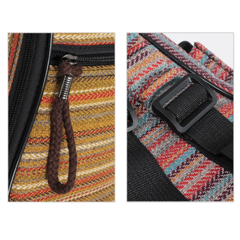 ABLB-21 Inch / 23 Inch Ethnic Knitting Style Ukulele Bag Backpack Double Shoulder Strap Cotton Padded Ukulele Carrying Case