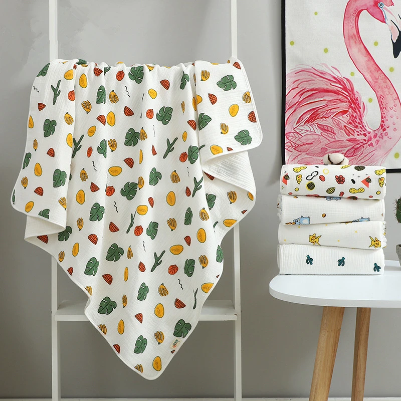 

4 Layers super soft cotton muslin blanket baby swaddle baby summer blanket stroller cover Bath Towel baby receiving blanket
