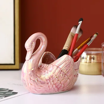 

Nordic Luxury Swan Sculpture Tray Sundries Ceramic Storage Tray Fruit Storage Snack Box Ornaments Home Decoration Accessories