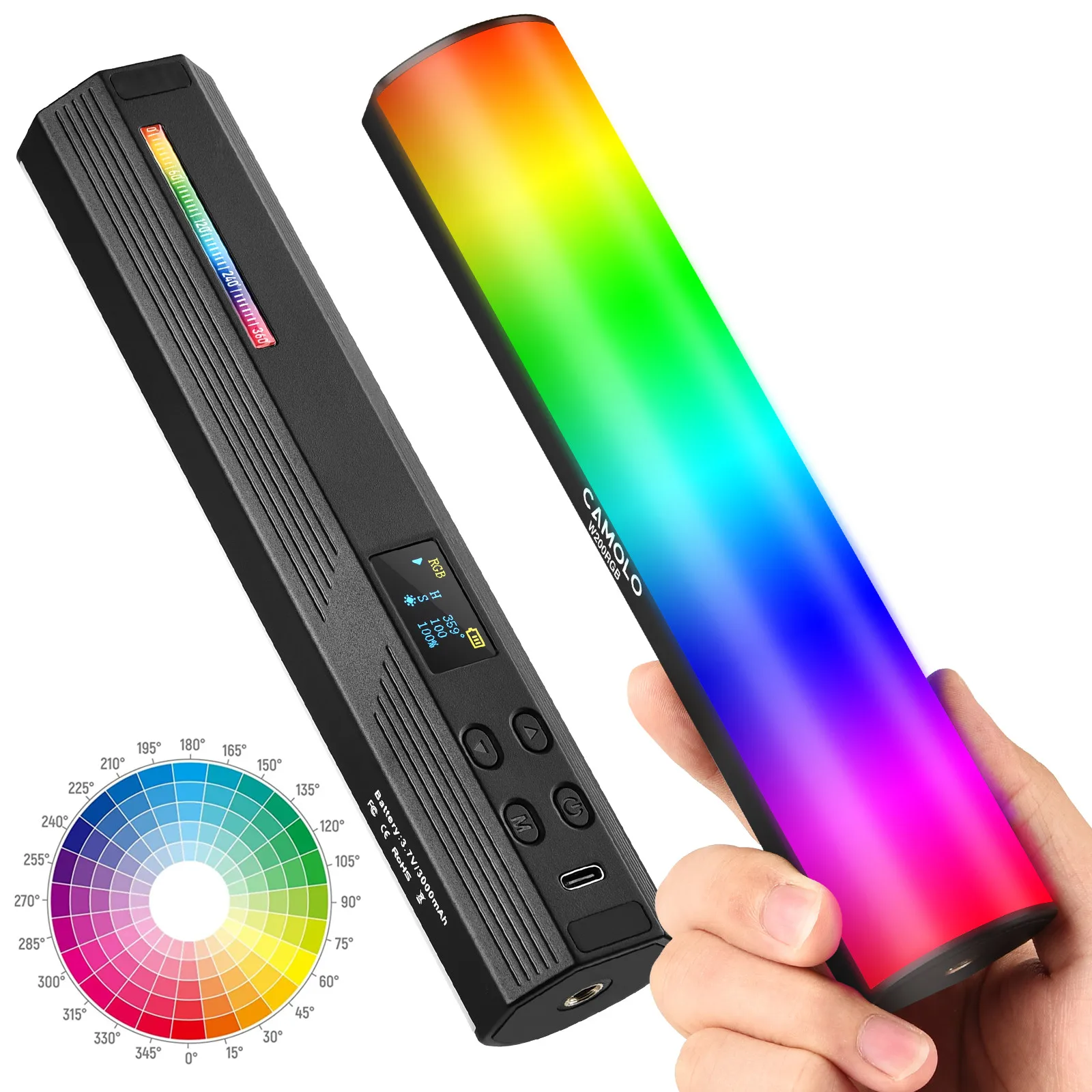 

New Mini RGB Tube Light Handheld led Photography Stick Video Fill Lamp Magnetic CRI95+ 2500-9000K for Vlog Youtube