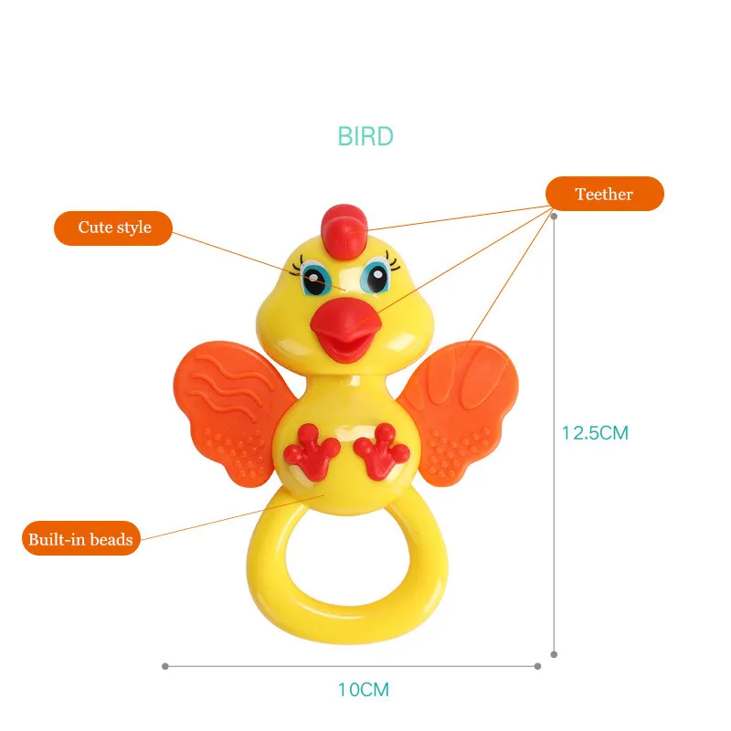 toys for baby 0-12 month plastic Animal model toy toddler boy teether rattle crib mobile frog toys for children sensory toys - Цвет: Темно-серый