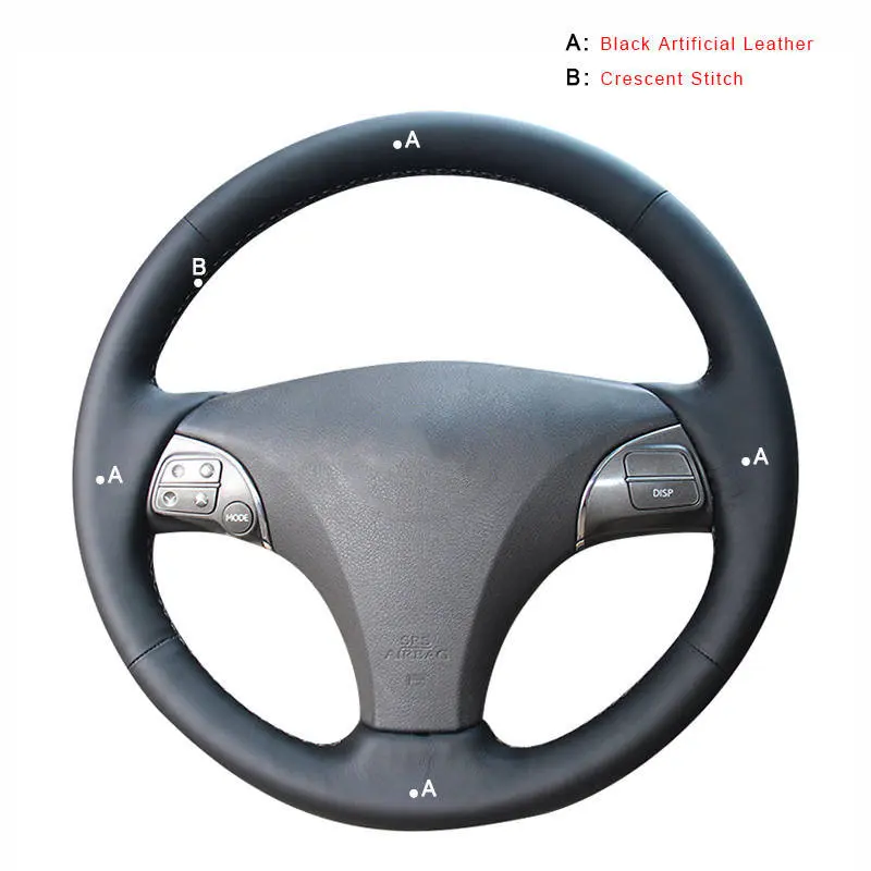 Авто оплетка на руль подходит для Lexus ES240 ES250 ES300 ES350 2007-2012 Lexus GS350 GS450h GS460 2009 2010 автомобильные чехлы - Название цвета: Artificial Leather